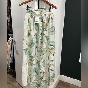 H&M Button Front Floral Skirt